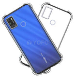 YOFO Rubber Back Cover Case for Techno Spark 6 Air (Transparent) with Bumper Corner