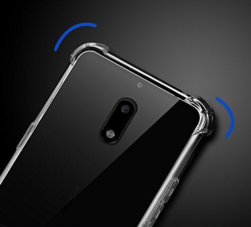 Yofo Transparent Soft Rubber Back Cover for Nokia 6 (Transparent)