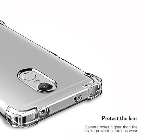YOFO Rubber Shockproof Transparent Back Cover for Redmi Note 3 (Transparent HD)