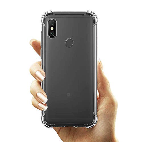 YOFO Shockproof Back Cover for Redmi Note 6 Pro (Transparent)