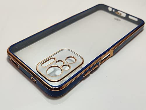 YOFO Clear Soft TPU Plating Bumper Anti-Scratch Shockproof Protective Case for Xiaomi Redmi Note 10 / Note 10s (Black)
