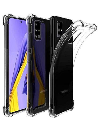 YOFO Silicon Shockproof Soft Transparent Back Cover for Samsung A71 (Transparent) Full Protection Case