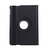 YOFO iPad Mini 1 / 2 / 3 Case, 360 Degree Rotating Stand Folio Case PU Leather Rotating Stand Cover (Black)