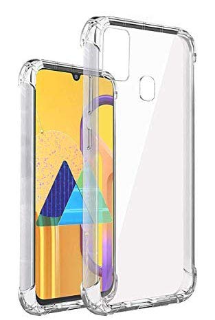 YOFO Shockproof Soft Transparent Back Cover for Samsung M21 - (Transparent)