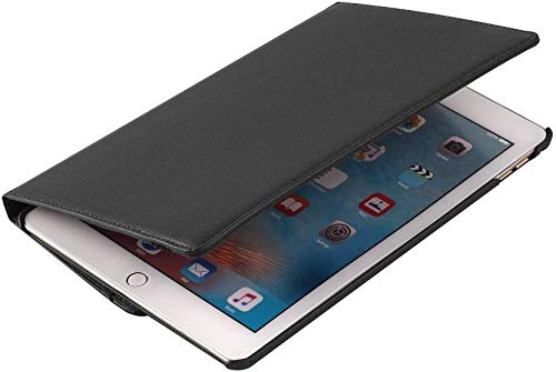 YOFO iPad Mini 1 / 2 / 3 Case, 360 Degree Rotating Stand Folio Case PU Leather Rotating Stand Cover (Black)