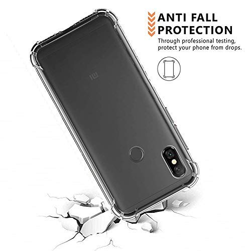 YOFO Shockproof Back Cover for Redmi Note 6 Pro (Transparent)