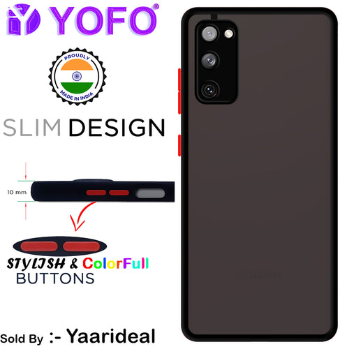 YOFO Back Cover for Samsung Galaxy S20 Lite / S20 FE (Translucent Matte Smoke Case|Soft Frame|Shockproof|Full Camera Protection) with Free Mobile Stand
