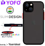 YOFO Back Cover for Apple iPhone 13 Mini (5.4) (Translucent Matte Smoke Case|Soft Frame|Shockproof|Full Camera Protection) with Free Mobile Stand
