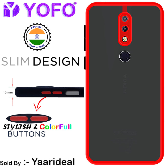 YOFO Back Cover for Nokia 6.1 Plus (Translucent Matte Smoke Case|Soft Frame|Shockproof|Full Camera Protection) with Free Mobile Stand