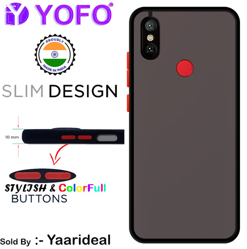 YOFO Back Cover for Xiaomi Mi A2 (Translucent Matte Smoke Case|Soft Frame|Shockproof|Full Camera Protection) with Free Mobile Stand