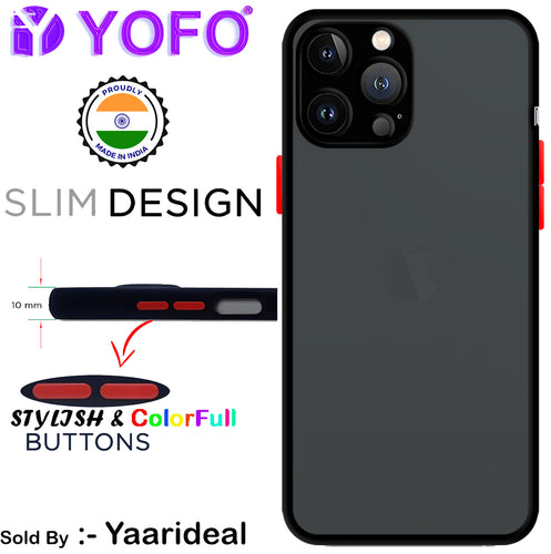 YOFO Back Cover for Apple iPhone 13 Pro Max (6.7) (Translucent Matte Smoke Case|Soft Frame|Shockproof|Full Camera Protection) with Free Mobile Stand