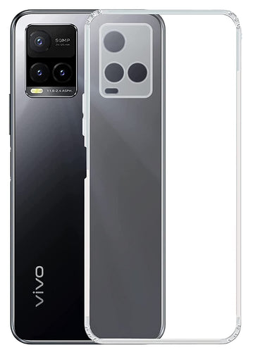 YOFO Back Cover for Vivo Y21(2021) / Vivo Y33s (Flexible|Silicone|Transparent|Camera Protection|DustPlug)