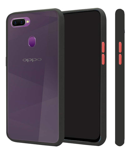 YOFO Matte Finish Smoke Back Cover with Full Camera Lens Protection for Oppo A5s / F9 Pro / A12