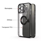 YOFO Electroplated Logo View Back Cover Case for Apple iPhone 13 [6.1] (Transparent|Chrome|TPU+Poly Carbonate)- BLACK