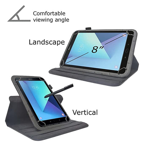 YOFO 360° Degree Rotating Flip Cover with Stand PU Leather Diary Folio Case For Samsung Galaxy Tab A 8.0 T350 /T355 8 Inch Tablet - Black