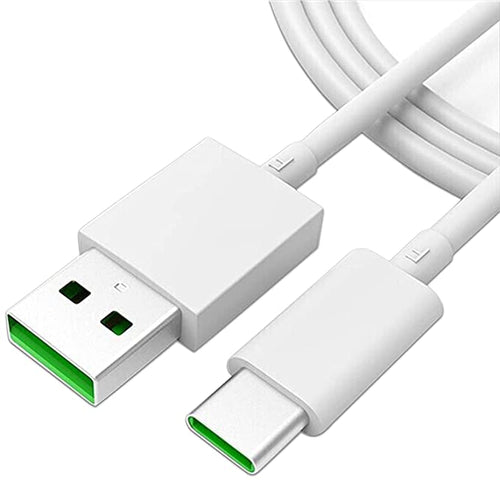Vivo Compatible Flash Super Vooc 65W Charger Adapter With Type "C" Data Cable - White