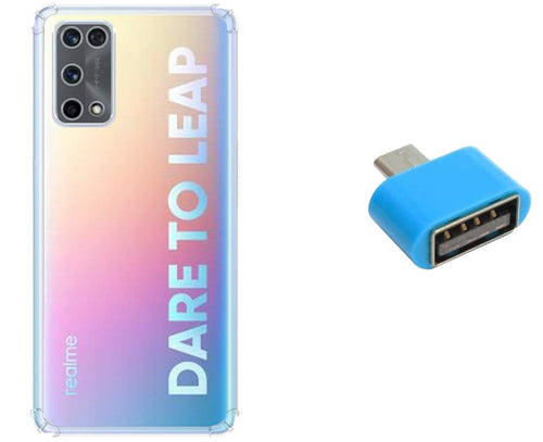 YOFO Silicon Transparent Back Cover for Realme X7 Pro Shockproof Bumper Corner, Ultimate Protection with Free OTG Adapter