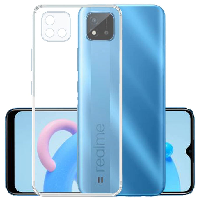 YOFO Silicon Transparent Back Cover for Realme C20 - Camera Protection with Anti Dust Plug