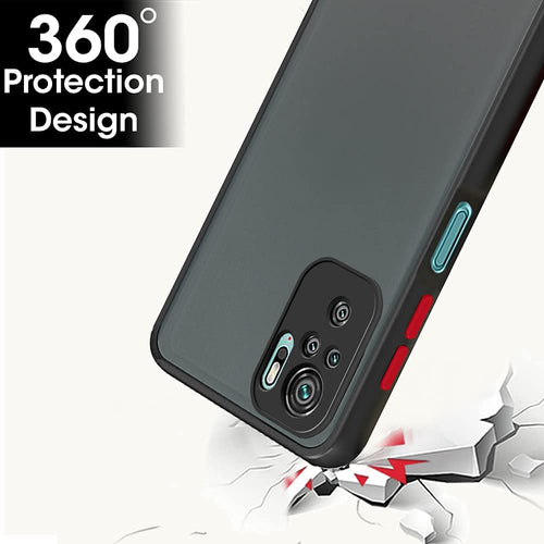 YOFO Matte Finish Smoke Back Cover With Camera Lens Protection for Mi Redmi Note 10 (4G)