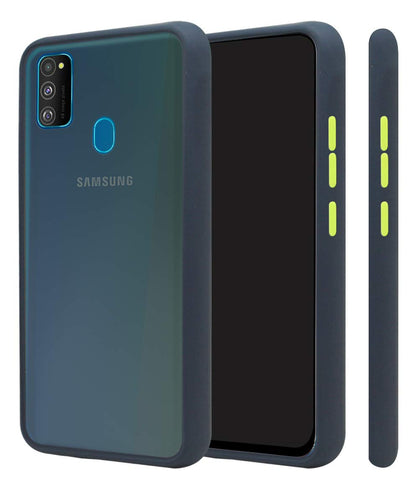 YOFO Matte Finish Smoke Back Cover for Samsung M30s -BLUE