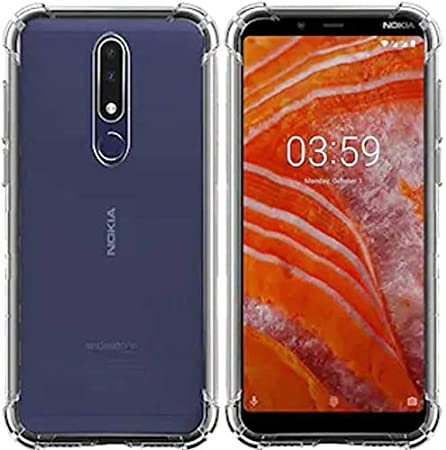 YOFO Silicon Shockproof Soft Transparent Back Cover for Nokia 3.1+ (Plus) - (Transparent)