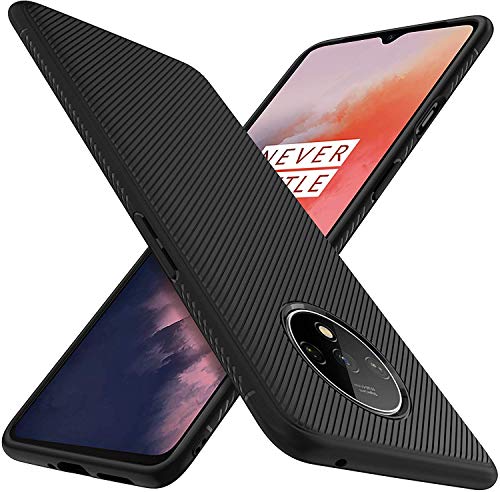 YOFO Rubber Carbon Cover, Slim Design, Shockproof Case for Oneplus 7T (Texture Black)