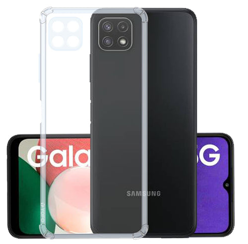 YOFO Back Cover for Samsung A22 (5G) (Flexible|Silicone|Transparent|Camera Protection Grip)
