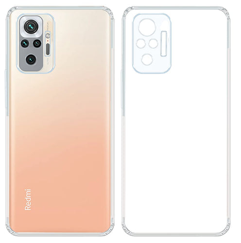 YOFO Silicon Transparent Back Cover for Mi Redmi Note 10 Pro / Redmi Note 10 Pro Max - Camera Protection with Anti Dust Plug