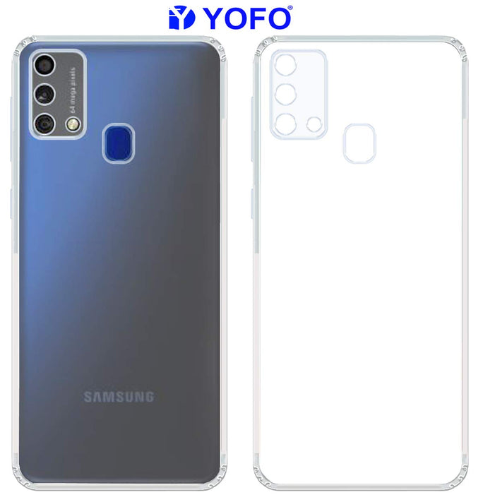 YOFO Silicon Transparent Back Cover for Samsung F41 - Camera Protection with Anti Dust Plug