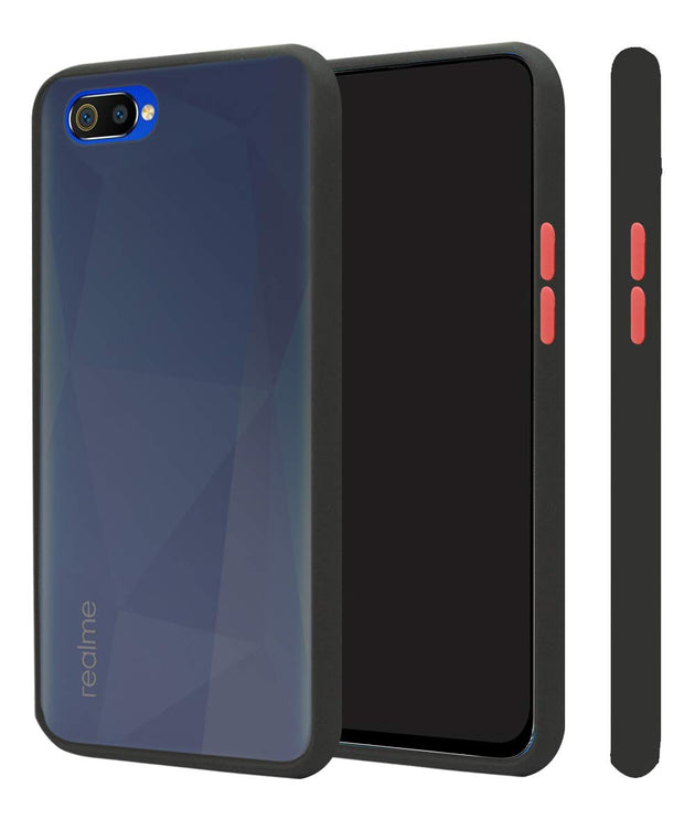 YOFO Matte Finish Smoke Back Cover with Full Camera Lens Protection for Realme C2