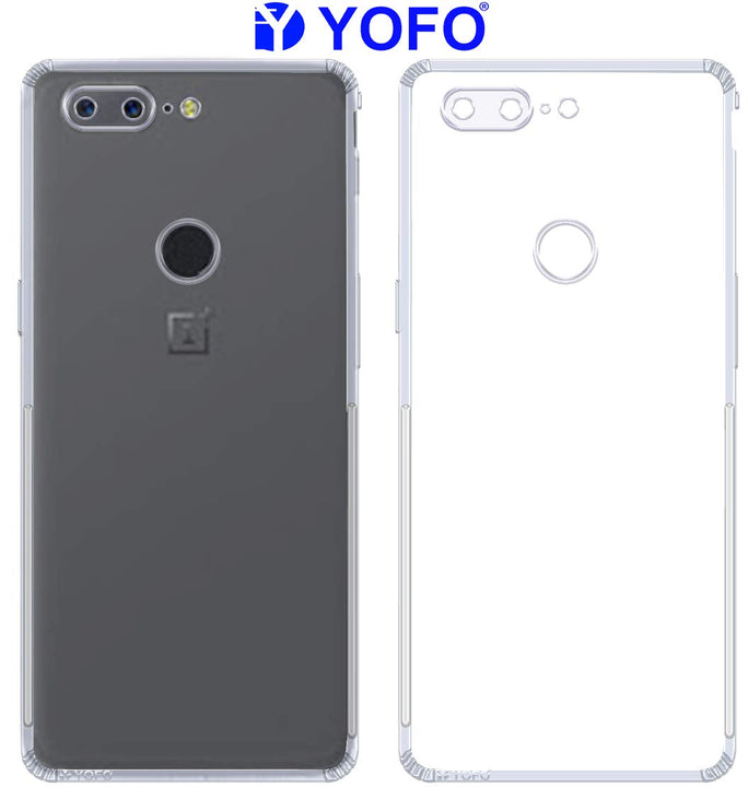 YOFO Silicon Transparent Back Cover for OnePlus 5T - Camera Protection with Anti Dust Plug