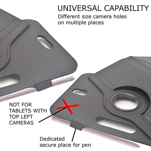 YOFO 360° Degree Rotating Flip Cover with Stand PU Leather Diary Folio Case For Samsung Galaxy Tab A 8.0 T350 /T355 8 Inch Tablet - Black
