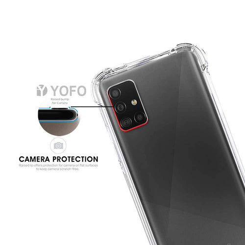 YOFO Silicon Shockproof Soft Transparent Back Cover for Samsung A71 - (Transparent) Full Protection Case