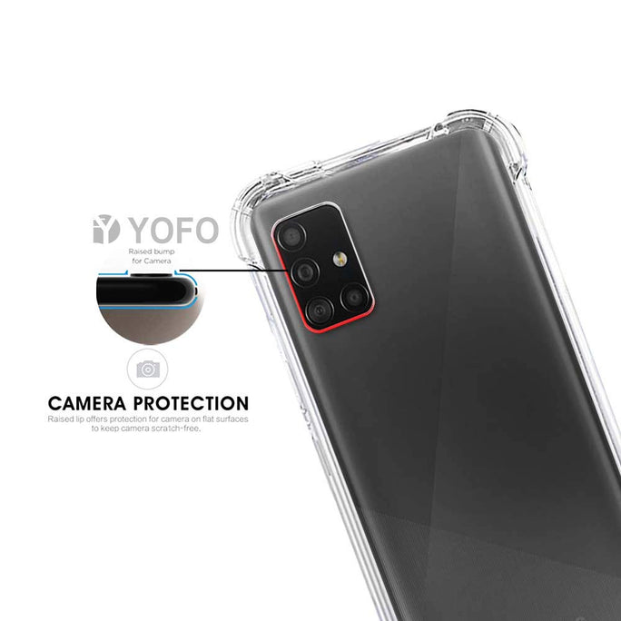 YOFO Silicon Shockproof Soft Transparent Back Cover for Samsung A71 - (Transparent) Full Protection Case