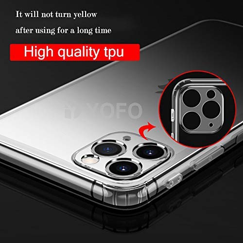 YOFO Back Cover for iPhone 11(6.1) (Transparent) with Dust Plug & Camera Protection