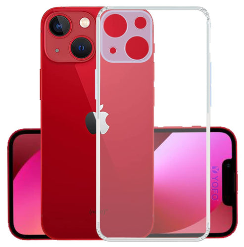 YOFO Back Cover for Apple iPhone 13 (6.1) (Flexible|Silicone|Transparent|Camera Protection|DustPlug)