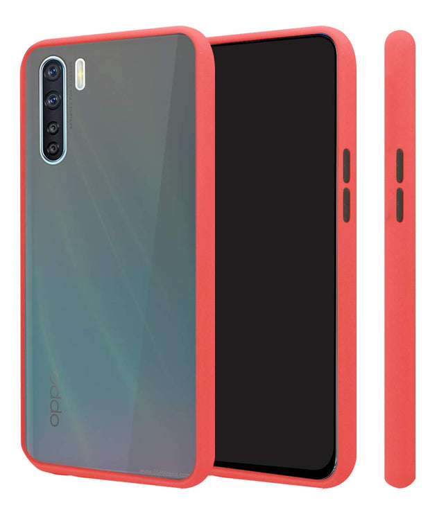 YOFO Matte Finish Smoke Back Cover for Oppo F15 -RED
