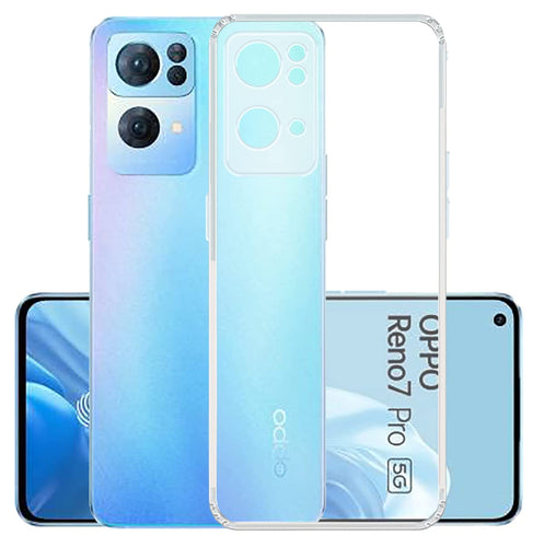 YOFO Back Cover for Oppo Reno 7 Pro (5G) (Flexible|Silicone|Transparent|Dust Plug|Camera Protection)