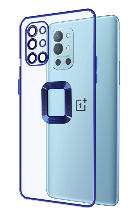 YOFO Electroplated Logo View Back Cover Case for OnePlus 9R/8T (Transparent|Chrome|TPU+Poly Carbonate)