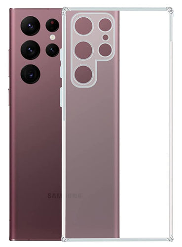 YOFO Back Cover for Samsung Galaxy S22 Ultra (5G) (Flexible|Silicone|Transparent|Dust Plug|Camera Protection)
