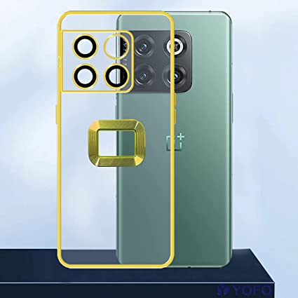 YOFO Electroplated Logo View Back Cover for OnePlus 10T (Transparent|Chrome|TPU+Polycarbonate)