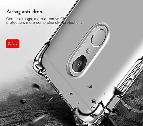 YOFO Rubber Shockproof Transparent Back Cover for Redmi Note 3 (Transparent HD)