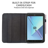 YOFO 360° Degree Rotating Flip Cover with Stand PU Leather Diary Folio Case For Samsung Galaxy Tab A 8.0 T350 /T355 8 Inch Tablet - Black
