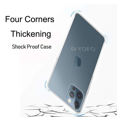 YOFO Back Cover for iPhone 12 , 12Pro (6.1) (Transparent) with Dust Plug & Camera Protection