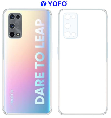 YOFO Back Cover for Realme X7 Pro (Flexible|Silicone|Transparent|Camera Protection|DustPlug)