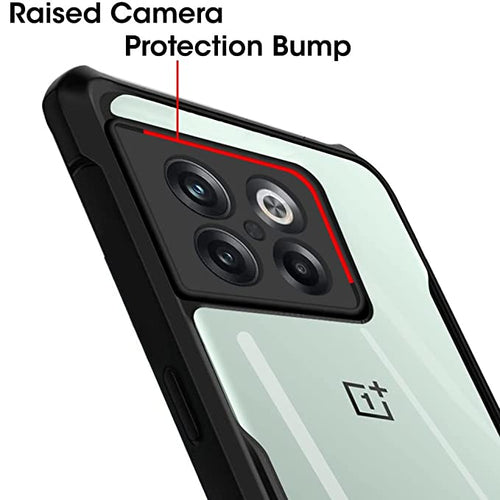 YOFO Shockproof Crystal Clear OnePlus 10T 5G Back Cover Case | 360 Degree Protection | Protective Design | Transparent Back Cover Case for OnePlus 10T 5G (Black Bumper)