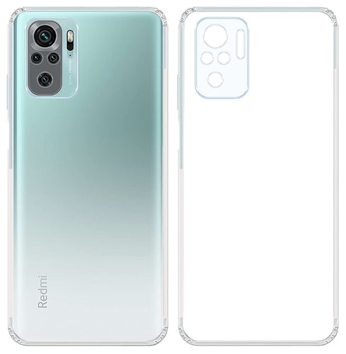 YOFO Silicon Transparent Back Cover for Mi Redmi Note 10 / Note 10s - Camera Protection with Anti Dust Plug