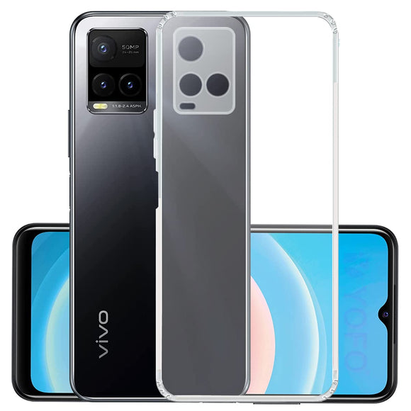 YOFO Back Cover for Vivo Y21(2021) / Vivo Y33s (Flexible|Silicone|Transparent|Camera Protection|DustPlug)