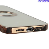 YOFO Electroplated Logo View Back Cover Case for Apple iPhone X / XS (Transparent|Chrome|TPU+Poly Carbonate) -GOLD