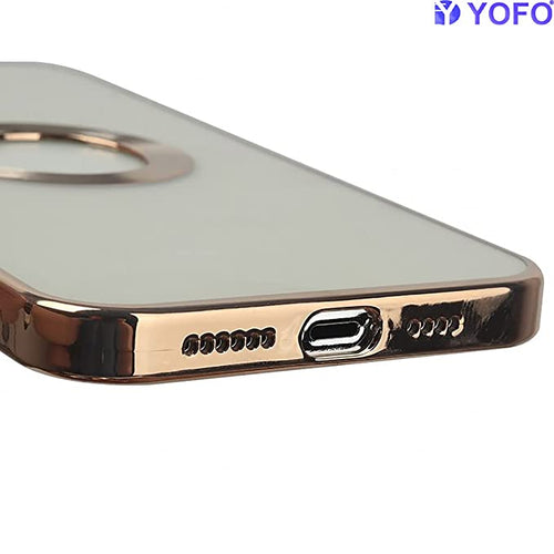 YOFO Electroplated Logo View Back Cover Case for OnePlus Nord CE-2 (Transparent|Chrome|TPU+Poly Carbonate)-SILVER